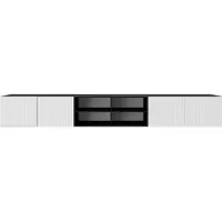MargaretHadas24 Margaret Hadas24 Meuble TV Noe IV Meuble TV bas 300 cm À suspendre Design moderne Salon Montage mural, Meuble TV noir, blanc