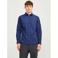 Jack & Jones Chemise 'JJERemy' bleu / bleu foncé / blanc
