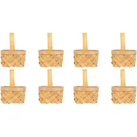 Semoic 8 Pièces Panier Tissé avec Poignée Mariage Fleur Fille Panier Fleur Bonbons Chocolat Boîte-Cadeau Cadeau de Fête de Mariage