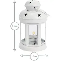 Semoic 5X Lanternes une Bougie Suspendues en Métal Vintage, Photophore, Chandelier pour Mariage, Maison, Cadeau de Fêtes D'Anniversaire-Blanc