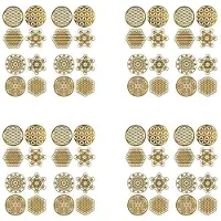 Semoic 64 Pièces/Ensemble Métal énergie Décor Autocollant Fleur de Vie Fête Des Enfants Cadeaux 7 Chakra Cuivre énergie Tour Orgonite Autocollants