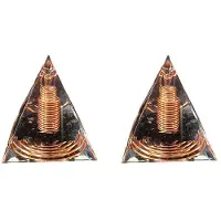 Semoic 2pièces 6cm Cristal Gravier Spirale Pyramide Spirale Bobine Pyramide Fait à La Main Ameublement Artisanat Spirale Fil de Cuivre