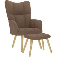 vidaXL Fauteuil relax avec pouf Marron Tissu