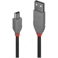 Lindy 36725 câble USB USB 2.0 5 m USB A Mini-USB B Noir