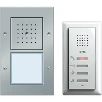 Gira Set complet d'Interphone filaire 1 foyer GIRA aluminium