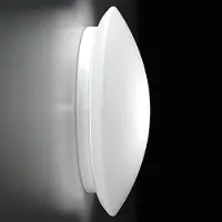 Zafferano Applique Murale/Plafonnier À Baïonnette Bis Ø 250 X 90 Mm. 1 Led 10 W 3000 K - Ip20 - Blanc, Verre Blanc