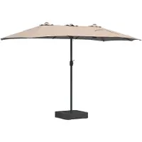 Syfax Parasol de jardin Taupe 385 x 209 x 244 cm Polyester