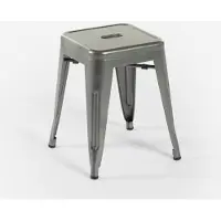 AHD Amazing Home Design tabouret haut industriel en acier steel rocket pour bar de cuisine - gris foncé
