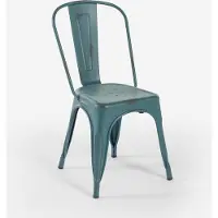 AHD Amazing Home Design stühle im industriedesign aus metall vintage shabby chic stil steel old - Blau