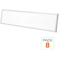 Silamp Panneau LED rétroéclairé, 120x30 cm, 28W, UGR < 19, 140 lm/W, cadre blanc - 3000K/4000K/6000K - Lot de 8