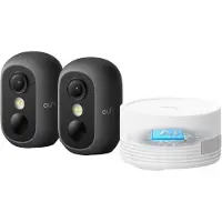 Anker eufy eufyCam C35 (lot de 2), caméra de surveillance sans fil pour l'intérieur et l'extérieur, couleur : noir