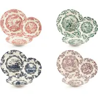 Excelsa Service d'assiettes 12 pièces Les Voyages céramique multicolore