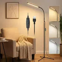 Lapamax Lampe sur pied à LED, 3 températures de couleur, intensité réglable, lampe de lecture orientable, lampe d'angle polyvalente pour chambre, salon ou bureau