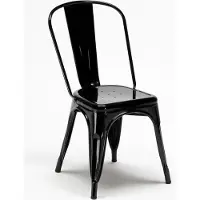 AHD Amazing Home Design chaises industrielles en métal et acier pour cuisine et bar steel one - Noir