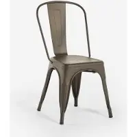 AHD Amazing Home Design chaises industrielles en métal et en acier pour la cuisine et le bar steel one - Bronze