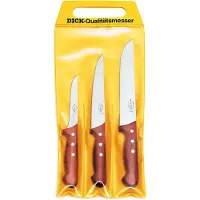 F. Dick Messer Set 3-teilig Holzgriff Ausbeinmesser Stechmesser Blockmesser