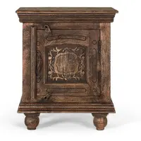 GINER Y COLOMER Table de chevet Bondi en bois de manguier, 66 cm x 55 cm x 40 cm,