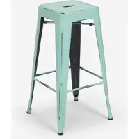 AHD Amazing Home Design tabouret de bar tabouret métallique design industriel 78cm steel stale - bleu clair