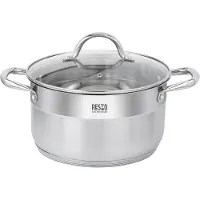 Resto Kasserolle 6,2 l (silber, Edelstahl, Induktionsherd, spülmaschinenfest)