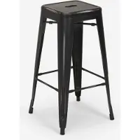 AHD Amazing Home Design tabouret de bar tabouret métallique design industriel 78cm steel stale - Noir