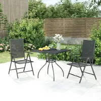 Prolenta Maison Exclusive - Ensemble de salle à manger de jardin 3 pièces en acier anthracite