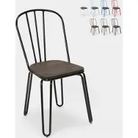AHD Amazing Home Design Chaise de bar et de cuisine en acier de style industriel Ferrum - Noir