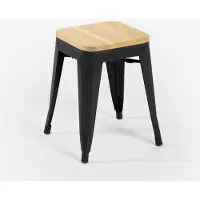 AHD Amazing Home Design industrieller hocker metall bar küche top holz steel rocket wood. - Noir