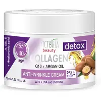 Victoria Beauty Soins cutans Dtox de la caisse et de la nuit crme de nuit hydratante anti-ge avec l'huile d'argan l'acide hyaluronique de collagne et un f