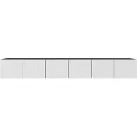 MargaretHadas24 Margaret Hadas24 Meuble TV Cali Meuble TV bas 300 cm À suspendre Design moderne Salon Montage mural, Meuble TV noir, blanc