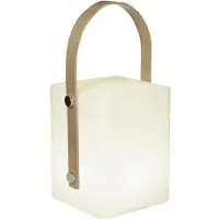Lumisky Lampe de Bureau Lumisky Tiky - 10x10x25 cm - Lampe en Bambou Blanc et Marron Élégante