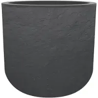 Eda Pot Rond 40 cm VOLCANIA UP Gris anthracite 40 cm Avec zone de rétention d'eau Ø 38,5 x 36,8 cm - Volume 32,5 L