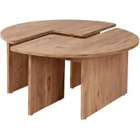 Skye Decor , Moira - Atlantic Pine, Table basse, Pin atlantique, plateau 100 % mélamine, 90 x 90 x 41 cm