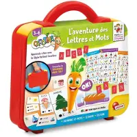Liscianigiochi CAROTINA : Boîte à crayons parlante – Aventures des lettres et des mots – – Alphabet et quiz – À partir de 3 ans