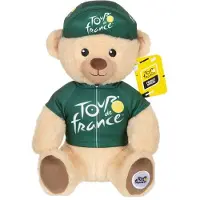 GIPSY TOYS Peluche officielle du Tour de France - - Tour de France - Ours portant un maillot et une casquette de sprinter verts - 24 cm