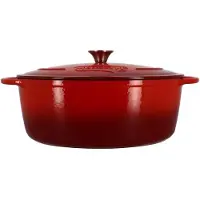 Menastyl , cocotte ronde en fonte, 7 litres, diamètre 29 cm, émaillée, rouge