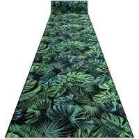 Rugsx TAPIS DE COULOIR antidérapant MONSTERA Feuilles la gomme vert 67 cm 67x250 cm