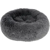 Kerbl Kuschelbett Fluffy (Farbe grau, Höhe 18 cm, Durchmesser 60 cm) 80409