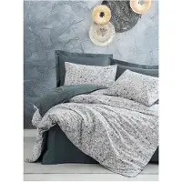 L'essentiel Maison , Molly - Anthracite, Ranforce King-Size-Bettbezug-Set (FR), Anthrazit, 100 % BAUMWOLLE RANFORCE, 240 x 220 cm