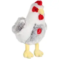 GIPSY TOYS Poulet en peluche – – avec des sons – 22 cm – Blanc/gris