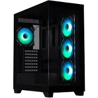 BitFenix Boîtier PC - - CETO Premium Edition - Moyen tour - ATX - Noir - Verre trempé - USB-C et éclairage RGB
