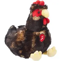 GIPSY TOYS Poulet en peluche – – Insonorisé – 22 cm – Noir