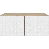 MargaretHadas24 Margaret Hadas24 Meuble TV Cali Meuble TV bas 100 cm À suspendre Design moderne Salon Montage mural, Meuble TV artisanal, blanc