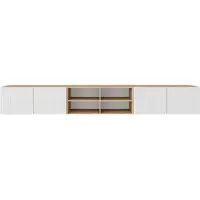 MargaretHadas24 Margaret Hadas24 Meuble TV Mio IV Meuble TV bas 300 cm À suspendre Design moderne Salon Montage mural, Meuble TV artisanal, blanc