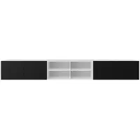 MargaretHadas24 Margaret Hadas24 Meuble TV Leo IV Meuble TV bas 300 cm À suspendre Design moderne Salon Montage mural, Meuble TV blanc, noir