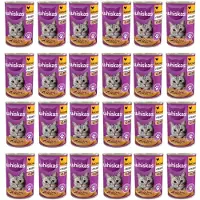 Whiskas Adult boîte 12x400 g - nourriture complète humide pour chats adultes, morceaux de poulet en gelée