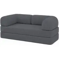 Bananair Canapé lit compressé modulable en velours côtelé 90x180 cm gris
