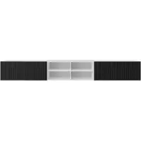 MargaretHadas24 Margaret Hadas24 Meuble TV Noe IV Meuble TV bas 300 cm À suspendre Design moderne Salon Montage mural, Meuble TV blanc, noir
