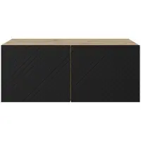 Margaret Hadas24 Margaret Hadas : Meuble TV Kaja, meuble de télévision, meuble bas TV de 100 cm, design moderne suspendu, idéal pour le salon, fixation murale, meuble TV artisanal, couleur noire