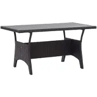 StarTech.com Table de jardin pour l'extérieur - Table rectangulaire - Tressage en polyrotin - 120x70x66 cm - Résistante aux intempéries - Noir