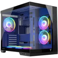 Modecom Boîtier PC - - Volcano Panorama APEX ARGB - 5 Ventilateurs - Gris